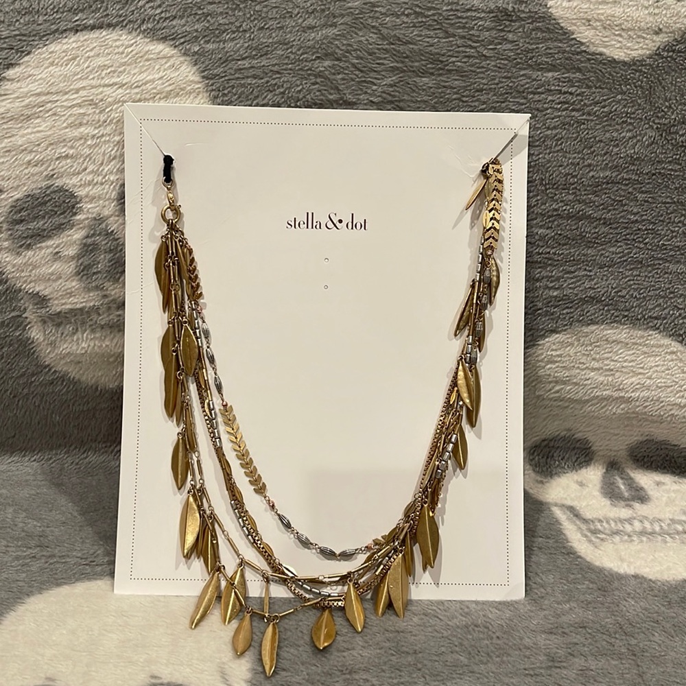 RETIRED • Stella & Dot 2 Tone Garland Fringe Necklace